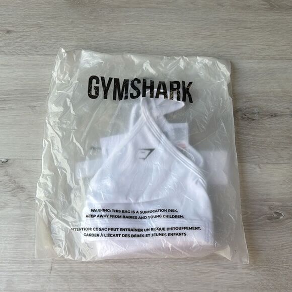 GYMSHARK RUCHED STRAPPY SPORTS BRA Light Support White NWT in packaging - Picture 5 of 7